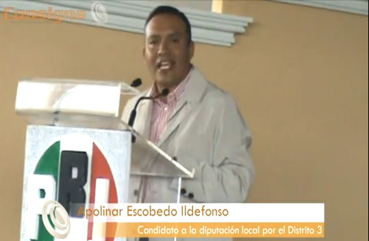 Apolinar Escobedo Ildefonso, candidato a la diputación local por el Distrito 3