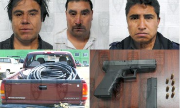 Detienen a tres por robo de fibra óptica en Zinacantepec
