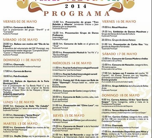 Programa Feria Anual Villa Victoria 2014