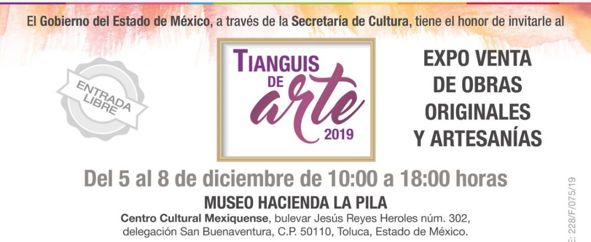 Alistan Tianguis de Arte 2019 en el Centro Cultural Mexiquense