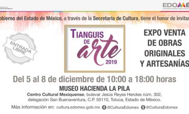 Alistan Tianguis de Arte 2019 en el Centro Cultural Mexiquense