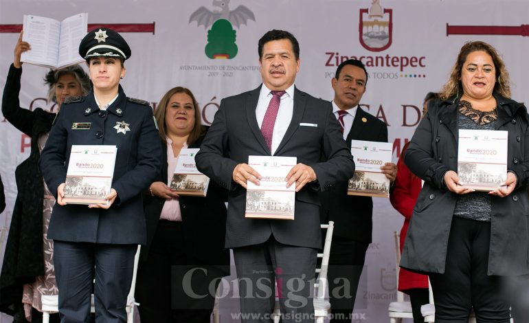 En Zinacantepec, Bando Municipal 2020 establece medidas para combatir la corrupción