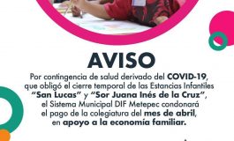 Condona DIF Metepec colegiatura mensual en estancias infantiles
