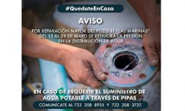 Por reparación urgente de pozo disminuirá la presión de agua en colonia de Metepec