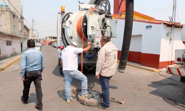 En Metepec, oportuna intervención en desazolve de red hidráulica disminuye riesgos en temporada de lluvias