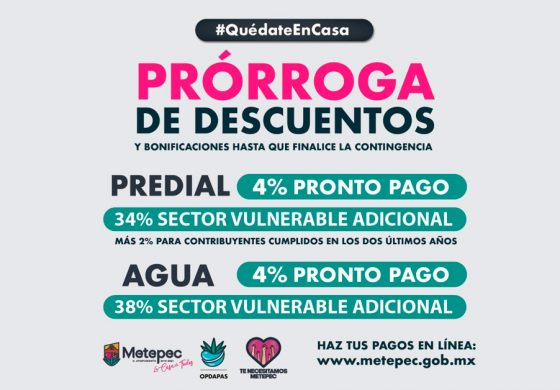 Vigentes en Metepec los descuentos en predial y agua