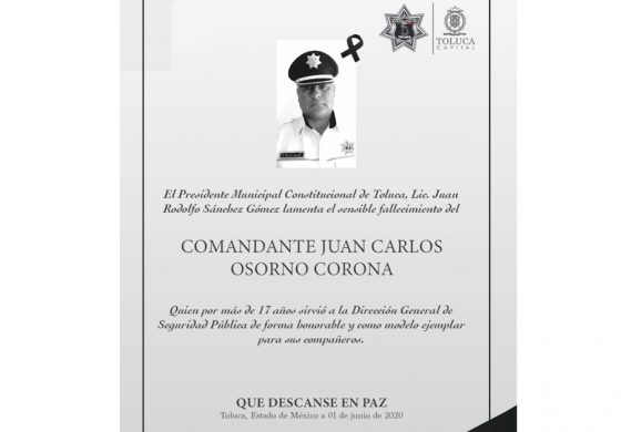 Coronavirus cobra la vida de un policía de Toluca