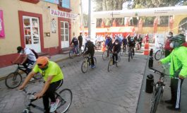 Encabeza Gustavo Vargas rodada ciclista en Zinacantepec