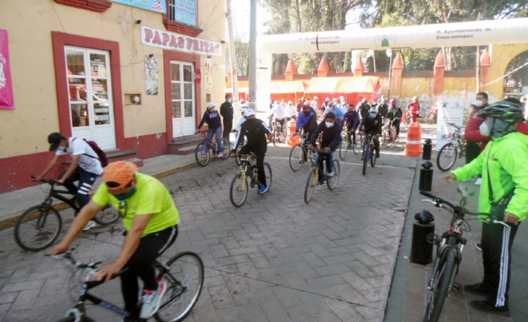 Encabeza Gustavo Vargas rodada ciclista en Zinacantepec