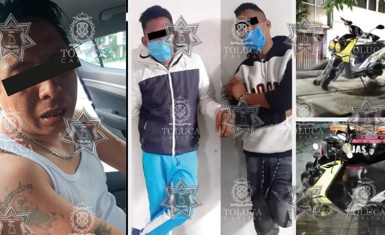 Policía Toluca detiene y traslada a la FGJEM a cinco sujetos