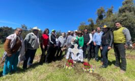 Coloca Roberto Bautista primera piedra de lo que será el panteón en La Haciendita