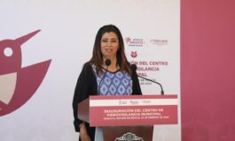 Alcaldesa de Temoaya y gobernadora Delfina Gómez inauguran Centro de Videovigilancia  