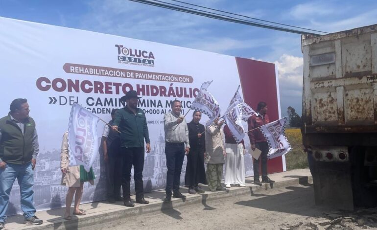 Inicia alcalde de Toluca rehabilitación del camino principal de Mina México