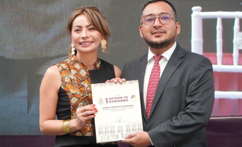 Saray Benítez rinde buenas cuentas a los habitantes de Mexicaltzingo