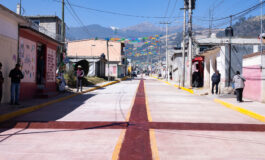 Roberto Bautista inaugura obra de pavimentación de la calle Miguel Alemán, en San Miguel Balderas