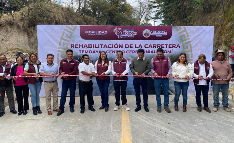 Reabren carretera Temoaya–Centro Ceremonial Otomí tras obras por deslave