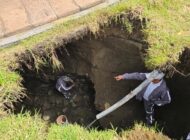Colapsa bóveda pluvial en Calzada del Pacífico; Gobierno de Toluca inicia reparación de emergencia